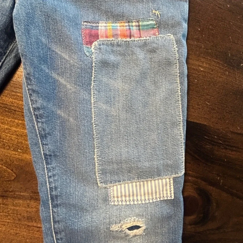 Polo Ralph Lauren Kid Patchwork Astor Slim Boyfriend Jeans Distressed Classic 16